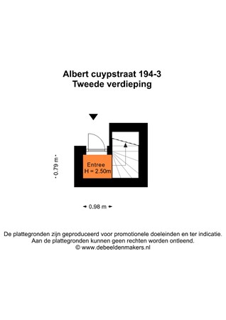Floorplan - Albert Cuypstraat 194-3, 1073 BL Amsterdam